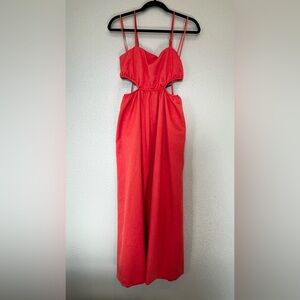 Line and Dot Skylar Tangerine Cutout Waist Maxi Dress Women’s Size Small